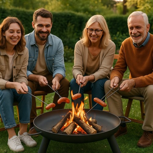 ZAHRADNY-GRIL-na-vylozniku-ZURAV-nerezovy-rost-ohnisko-trojnozka-Hlbka-grilu-40-cm
